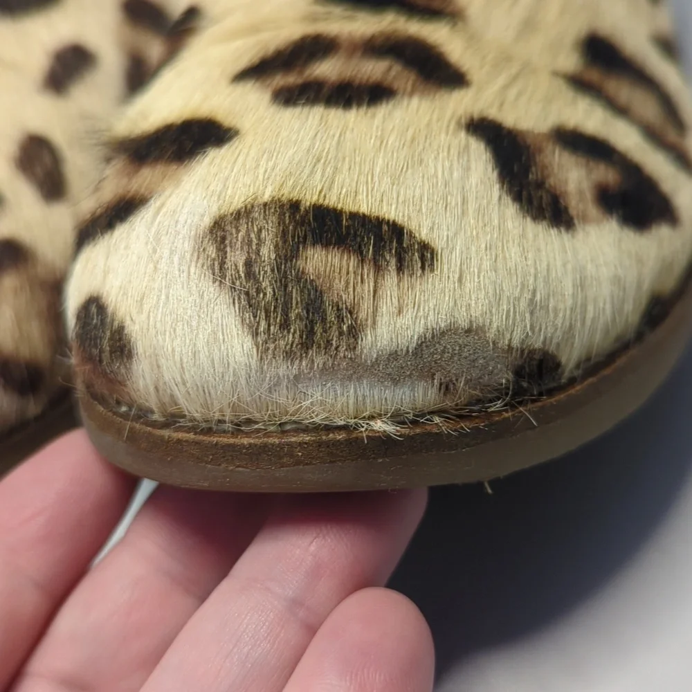 Mini Boden Calf Hair Cheetah Print Booties Size 38